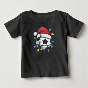 Santa Soccer Ball Sports Christmas Soccer Player Baby T-Shirt