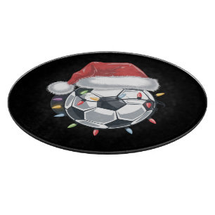 Santa Soccer Ball Sports Christmas Soccer Player  Cutting Board