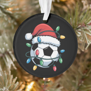 Santa Soccer Ball Sports Christmas Soccer Player Ornament
