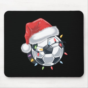 Santa Soccer Ball Sports Christmas Soccer Player T Mouse Pad