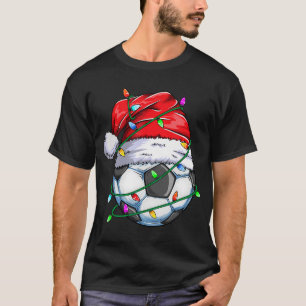 Santa Soccer Ball Sports Design- Christmas Soccer  T-Shirt