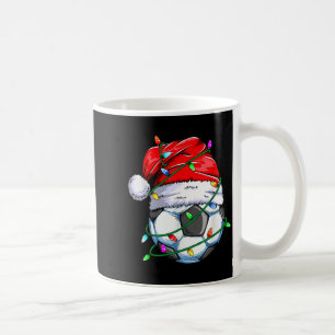 Santa Soccer Ball Srts Design- Christmas Soccer Pl Coffee Mug