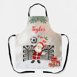Santa Soccer Christmas Soccer Apron