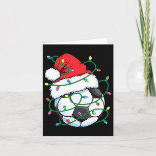 Santa Soccer Sports Ball Men Boys Christmas Xmas L Card