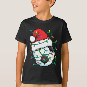 Santa Soccer Sports Ball Men Boys Christmas Xmas L T-Shirt