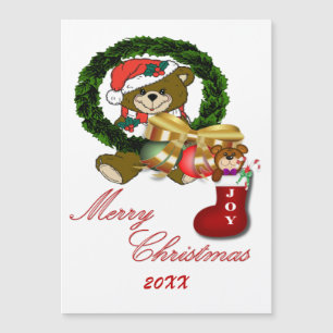 Santa Sock Christmas Magnetic Card