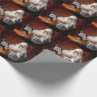 SANTA SPANKING NAGHTY GIRL LIST WRAPPING PAPER