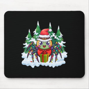 Santa Spider Holding A Present Box Funny Christmas Mouse Pad