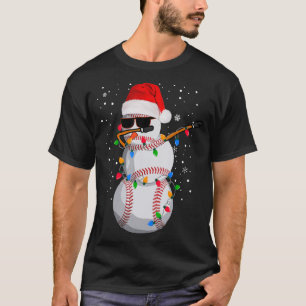 Santa Sport Design For Men Boys Christmas Baseball T-Shirt