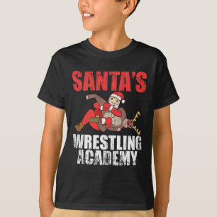Santa Sport Wrestling Ring Fight Choke Tap Design T-Shirt
