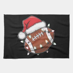 Santa Sports Christmas American Football Lover Kitchen Towel