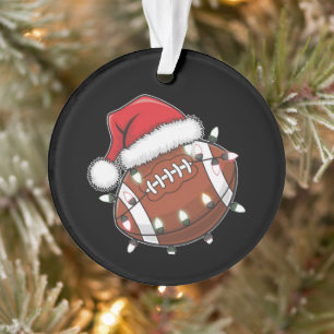 Santa Sports Christmas American Football Lover Ornament