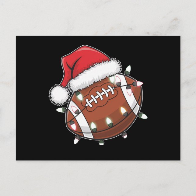 Santa Sports Christmas American Football Lover Postcard (Front)