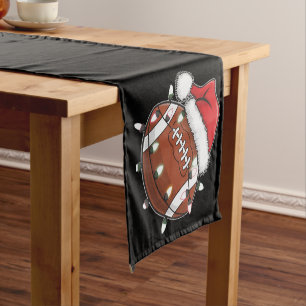Santa Sports Christmas American Football Lover Short Table Runner