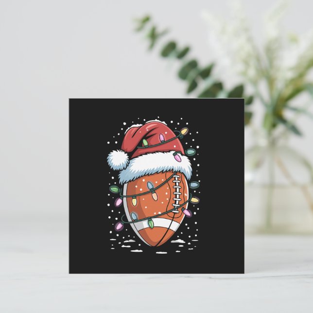 Santa Sports Christmas American Football Player  Invitation (Standing Front)
