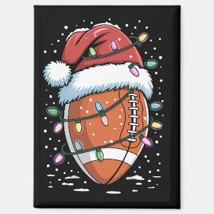 Santa Sports Christmas American Football Player  Magnet