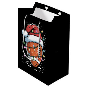 Santa Sports Christmas American Football Player Medium Gift Bag