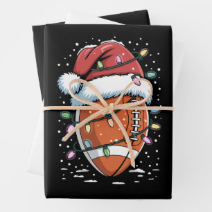 Santa Sports Christmas American Football Player  Wrapping Paper Sheet