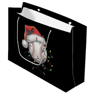 Santa Sports Christmas Baseball Player Large Gift Bag