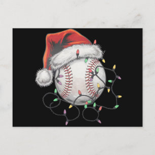 Santa Sports Christmas Baseball Player Postcard