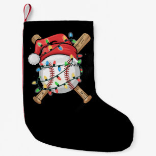 Santa Sports Christmas Baseball Player  Small Christmas Stocking