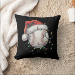 Santa Sports Christmas Baseball Player Throw Pillow<br><div class="desc">Santa Sports Christmas Baseball Player</div>