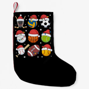 Santa Sports Christmas Sport Ball Player Lover Small Christmas Stocking
