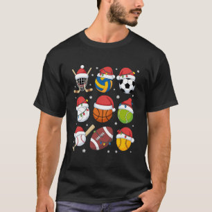 Santa Sports Christmas Sport Ball Player Lover T-Shirt
