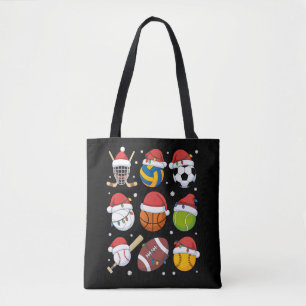 Santa Sports Christmas Sport Ball Player Lover Tote Bag