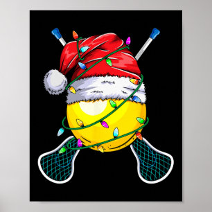 Santa Sports Design- Christmas Lacrosse Player  Poster