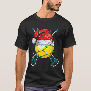 Santa Sports Design- Christmas Lacrosse Player  T-Shirt