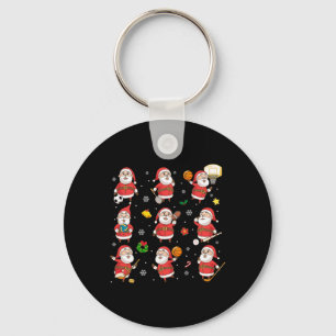 Santa Sports Design For Men Boy Funny Xmas Ball Sp Keychain