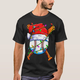 Santa Sports Design For Men Boys Christmas Basebal T-Shirt
