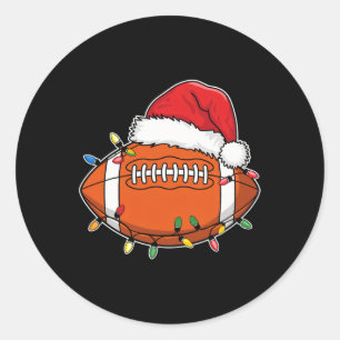 Santa Sports Design For Men Boys Christmas Footbal Classic Round Sticker