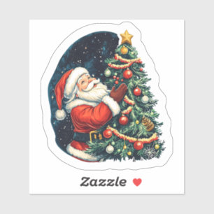 Santa Spreading Joy by the Christmas Tree