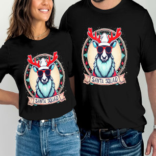 Santa Squad Cool Reindeer Glasses Festive  T-Shirt