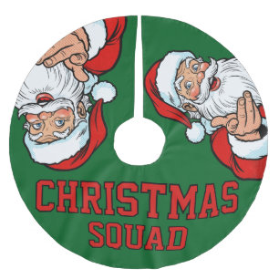Santa Squad Funny Christmas Family Matching Brushed Polyester Tree Skirt