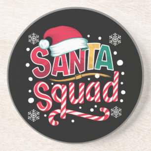 Santa Squad Xmas Squad Family Matching Santa Crew Coaster