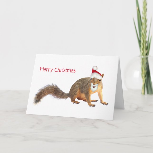 Santa Squirrel Christmas Card (Front)