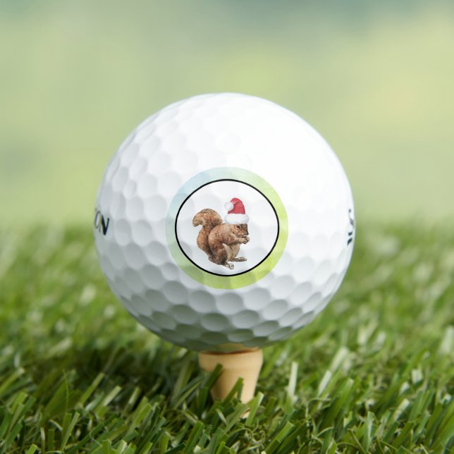 Santa Squirrel Humourous Golf Balls (Insitu Tee)
