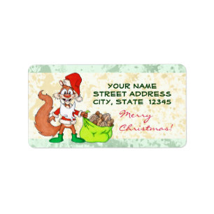 Santa Squirrel Label