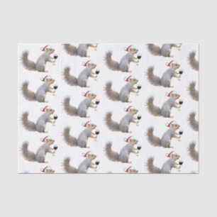 Santa Squirrel with Wine Tissue Paper