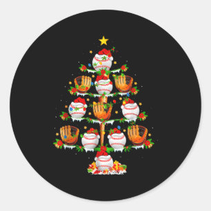 Santa Srts Design For Men Boys Christmas Baseball Classic Round Sticker