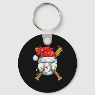Santa Srts Design For Men Boys Christmas Baseball Keychain