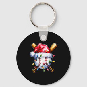 Santa Srts Design For Men Boys Christmas Baseball Keychain