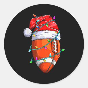 Santa Srts Design For Men Boys Christmas Football  Classic Round Sticker