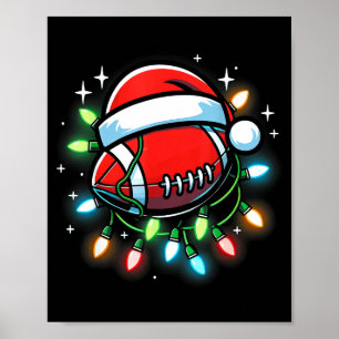 Santa Srts Design For Men Boys Christmas Football  Poster