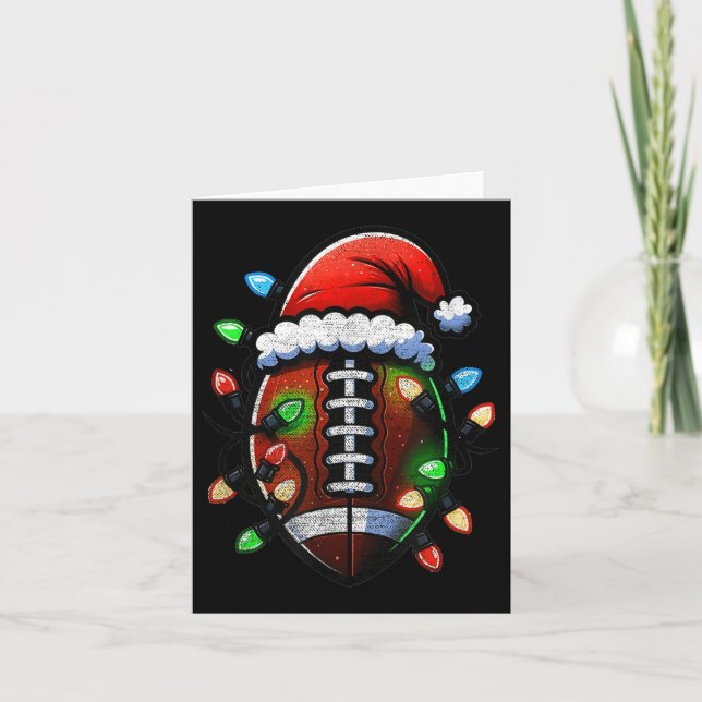 Santa Srts Design For Men Boys Football Player Chr Card (Front)