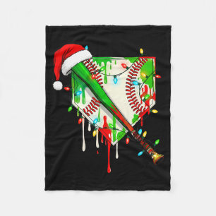 Santa Srts Ice Baseball Christmas Xmas Pajama Kid  Fleece Blanket