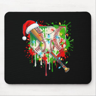 Santa Srts Ice Baseball Christmas Xmas Pajama Kid  Mouse Pad